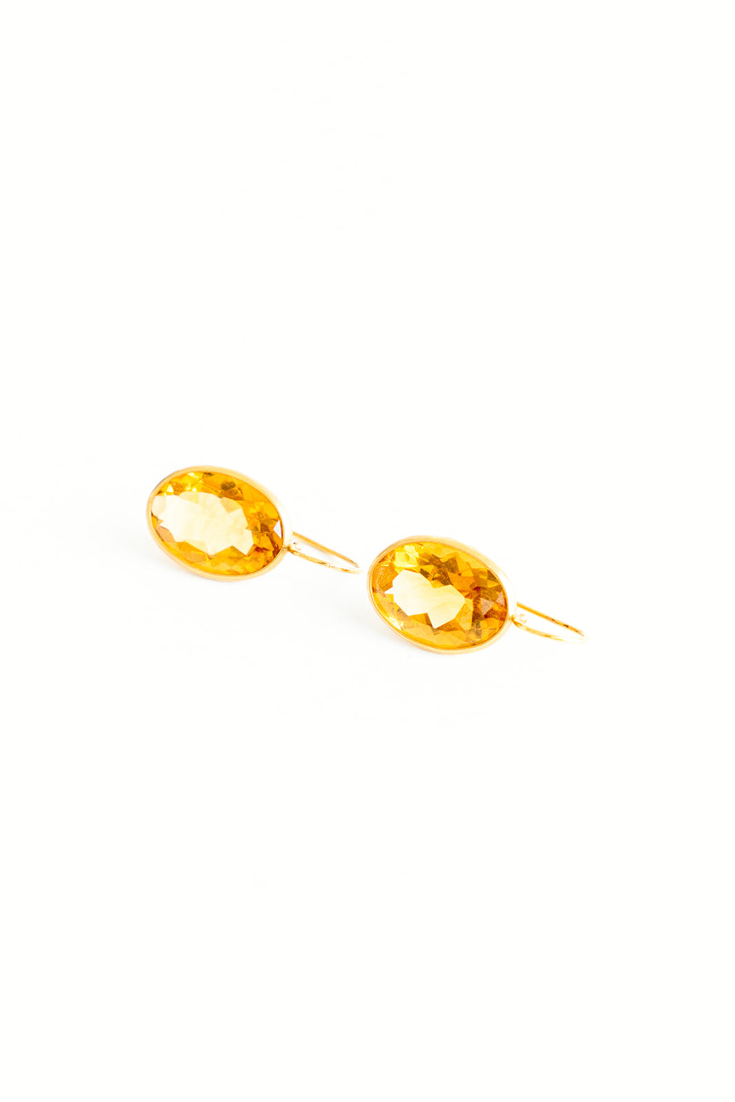 22K Yellow Gold Faceted Citrine Drops
