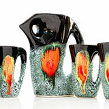 Vallauris Blue, Black and Orange Fruit Juice Service Set