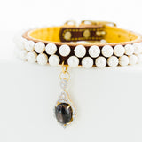 Pearl and Sterling Silver, White Sapphire, and Corundum Dog Collar