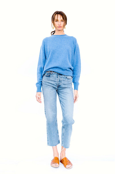 The-Elder-Statesman-simple-crew-sweater-blue-amarees