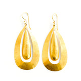 22K Yellow Gold Large Sheet Double Oval Earrings