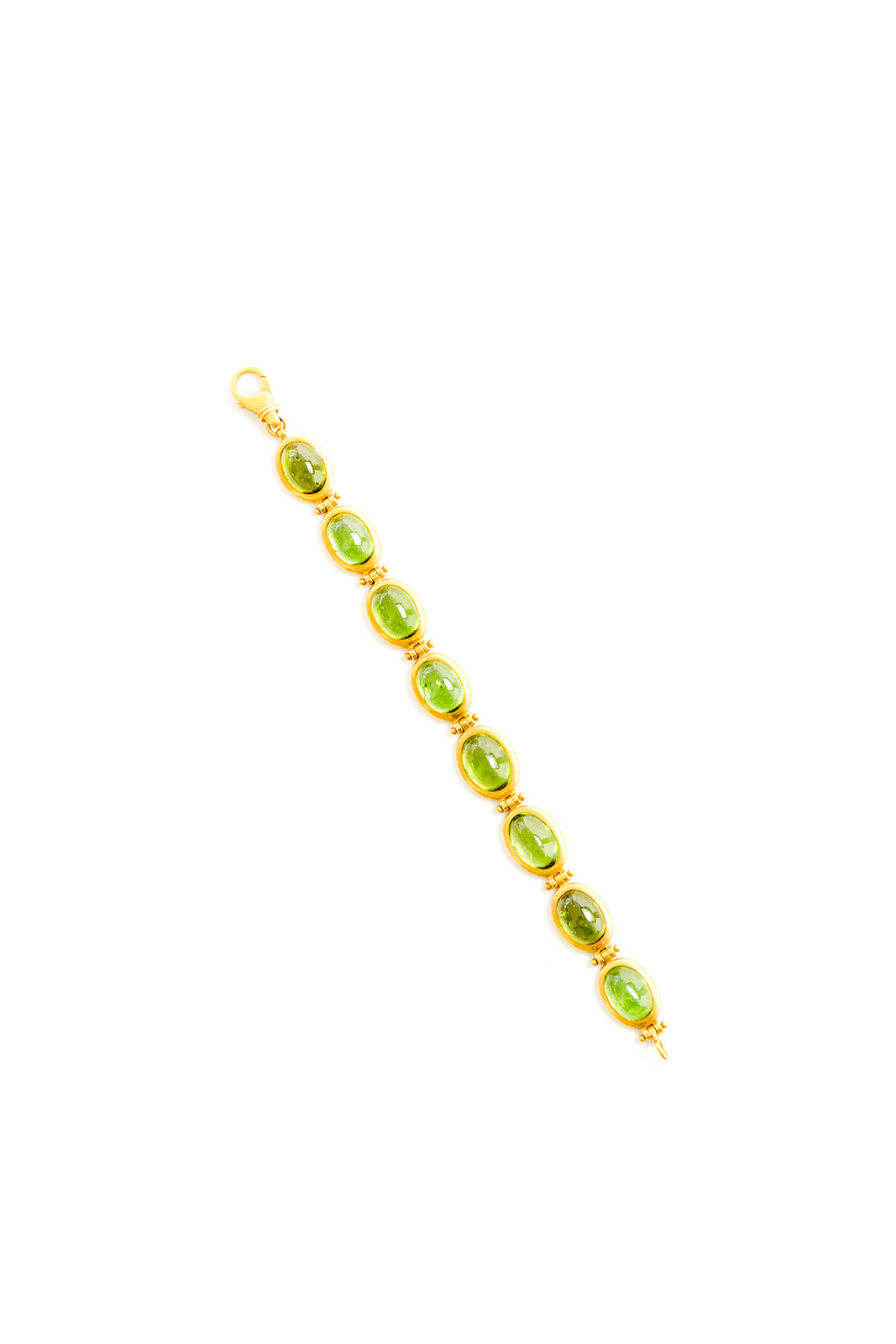 22K Yellow Gold Cabochon Peridot Bracelet