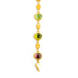 22K Yellow Gold 5 Scarab Bracelet with 8mm Coin Nuggets & Lobster Claw