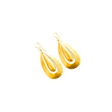 22K Yellow Gold Large Sheet Double Oval Earrings