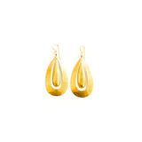 22K Yellow Gold Large Sheet Double Oval Earrings