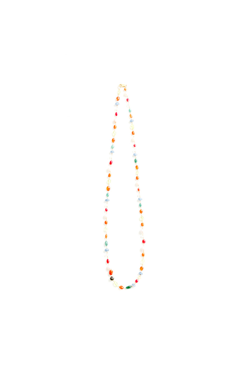 22K Yellow Gold Multistone Good Luck Navaratna Necklace
