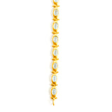 22K Yellow Gold Hinge Link Bracelet with Aqua Cabochon