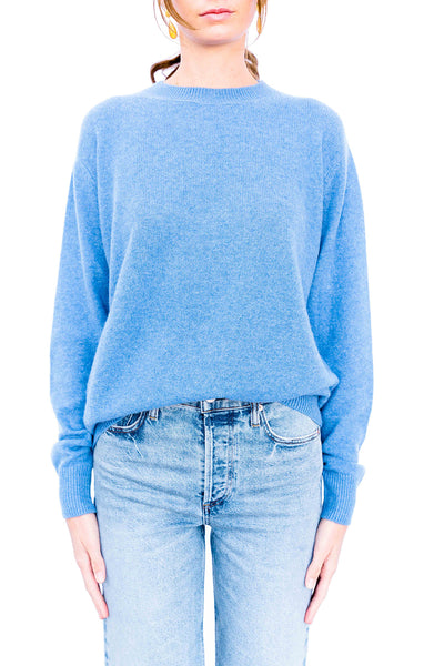 The-Elder-Statesman-simple-crew-sweater-blue-amarees