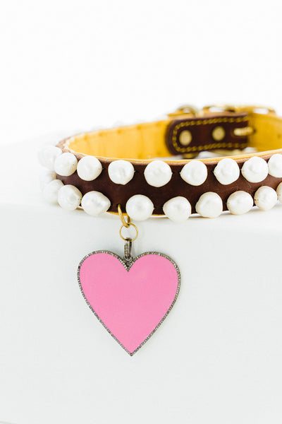 Pearl and Sterling Silver and Diamond Dog Collar