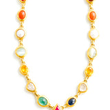 22K Gold Small Navaratna Necklace