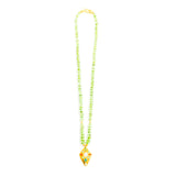 24" Peridot Necklace with Rice Nuggets and 22K Yellow Gold Kite Pendant