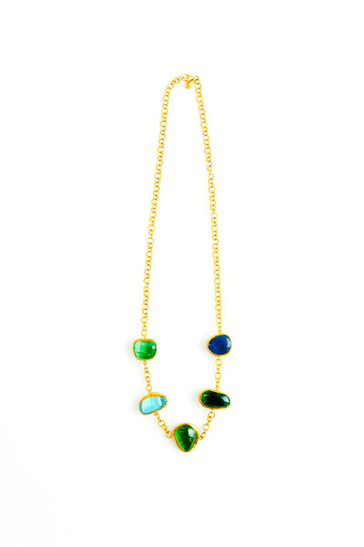 Pippa-Small- 18K-Yellow-Gold-Tanzanite-Aquamarine-Peridot-Five-Stone-Necklace-Amarees