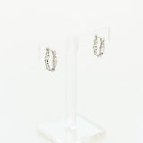 Ileana Makri 18K White Gold Diamond Rivulet Oval Hoops