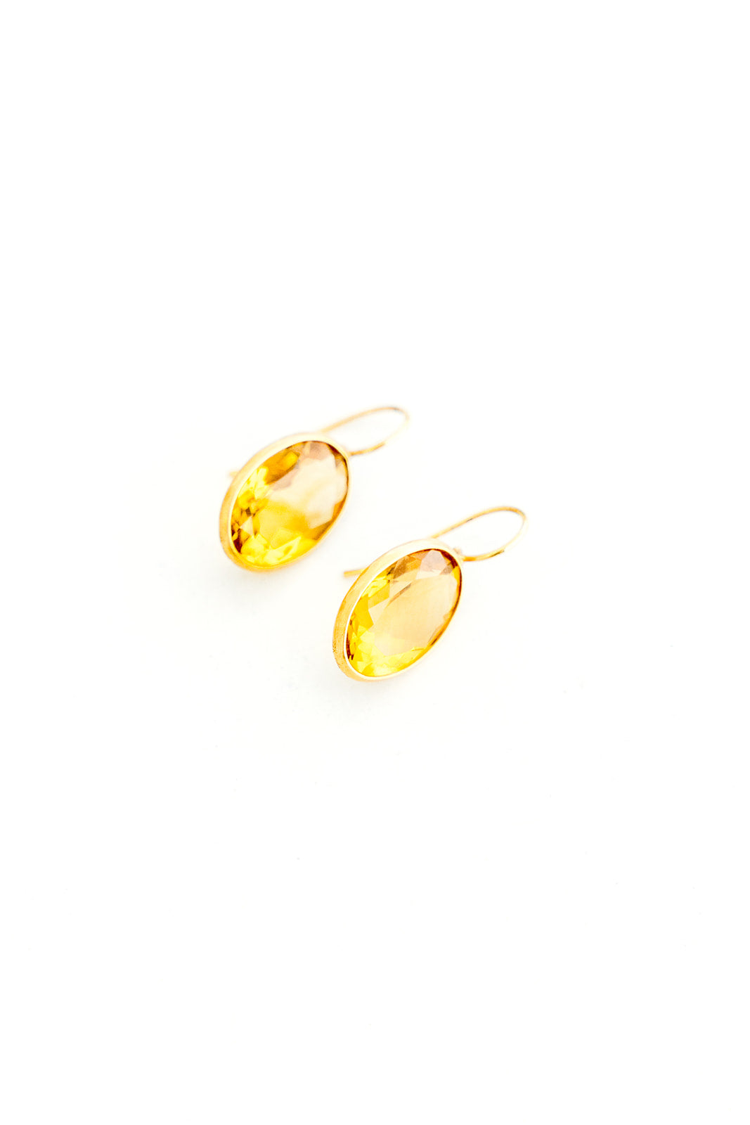 22K Yellow Gold Faceted Citrine Drops
