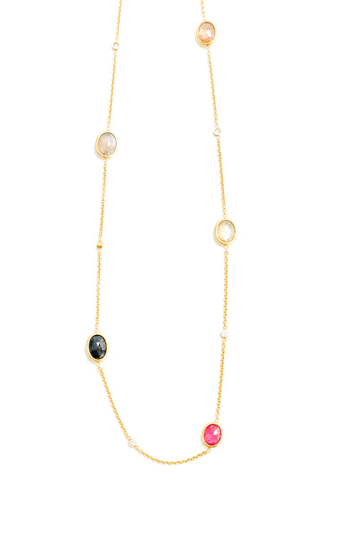 34" Chain of Sapphires and Diamonds