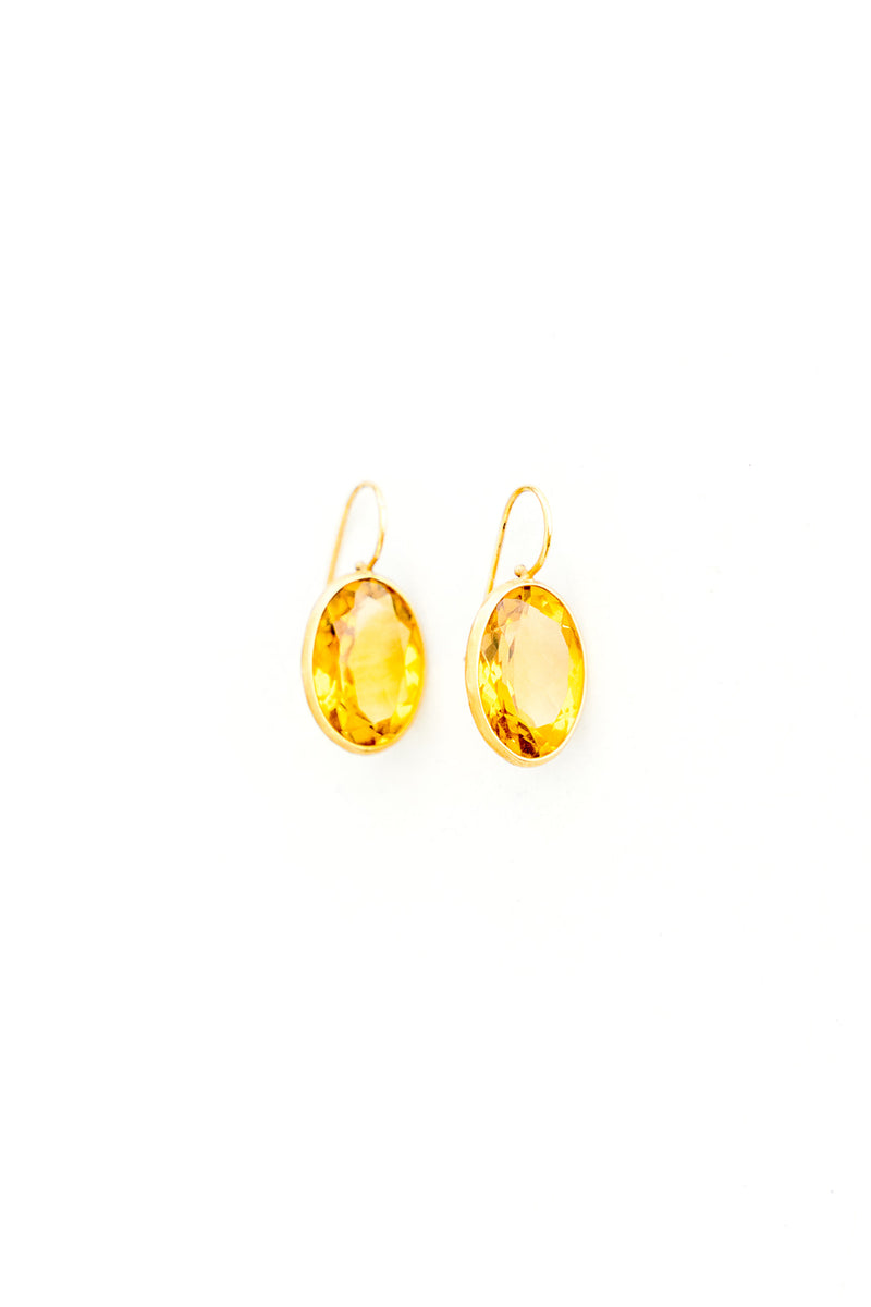 22K Yellow Gold Faceted Citrine Drops
