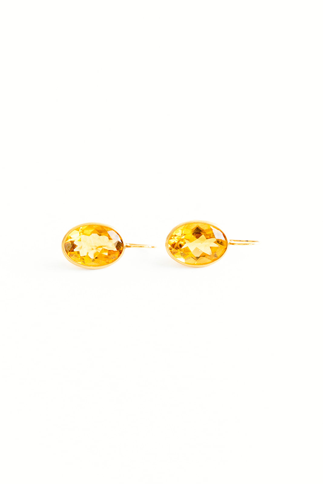 22K Yellow Gold Faceted Citrine Drops