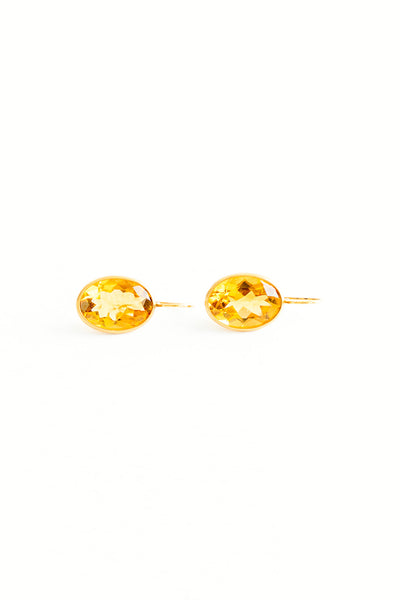 22K Yellow Gold Faceted Citrine Drops