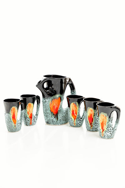 Blue, Black and Orange Fruit Juice Service Set