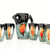 Vallauris Blue, Black and Orange Fruit Juice Service Set