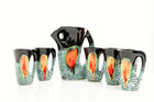 Blue, Black and Orange Fruit Juice Service Set
