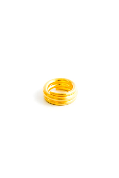 22K Yellow Gold 3 Coil Ring