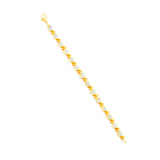 22K Yellow Gold Hinge Link Bracelet with Aqua Cabochon