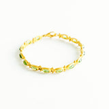 22K Yellow Gold Cabochon Peridot Bracelet