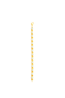 22K Yellow Gold Hinge Link Bracelet with Aqua Cabochon