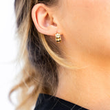14K Yellow Gold Diamond Hoops