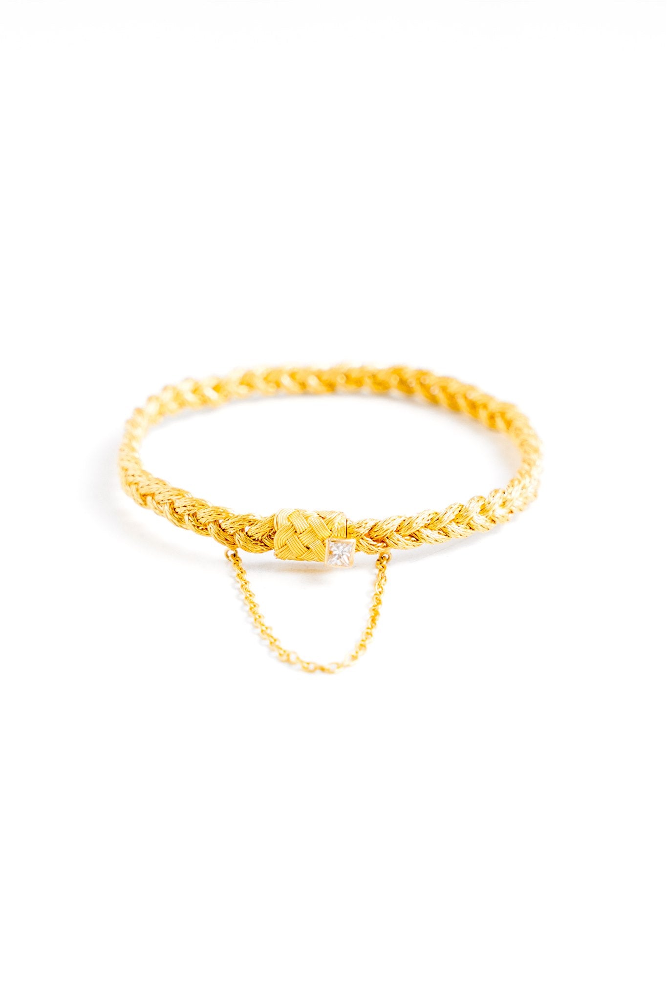 22K Yellow Gold 6.5”  Diamond Danae Braided Bracelet