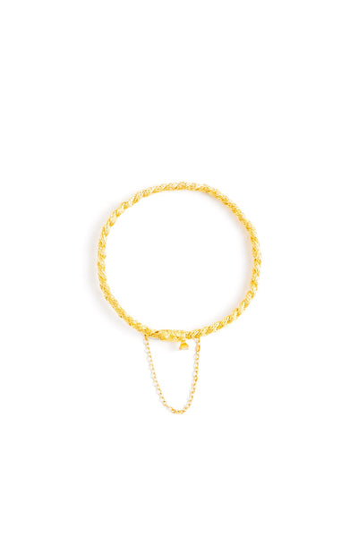22K Yellow Gold 6.5”  Diamond Danae Braided Bracelet