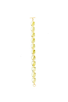 20K Yellow Gold Oval Lemon Quartz 7" Bracelet