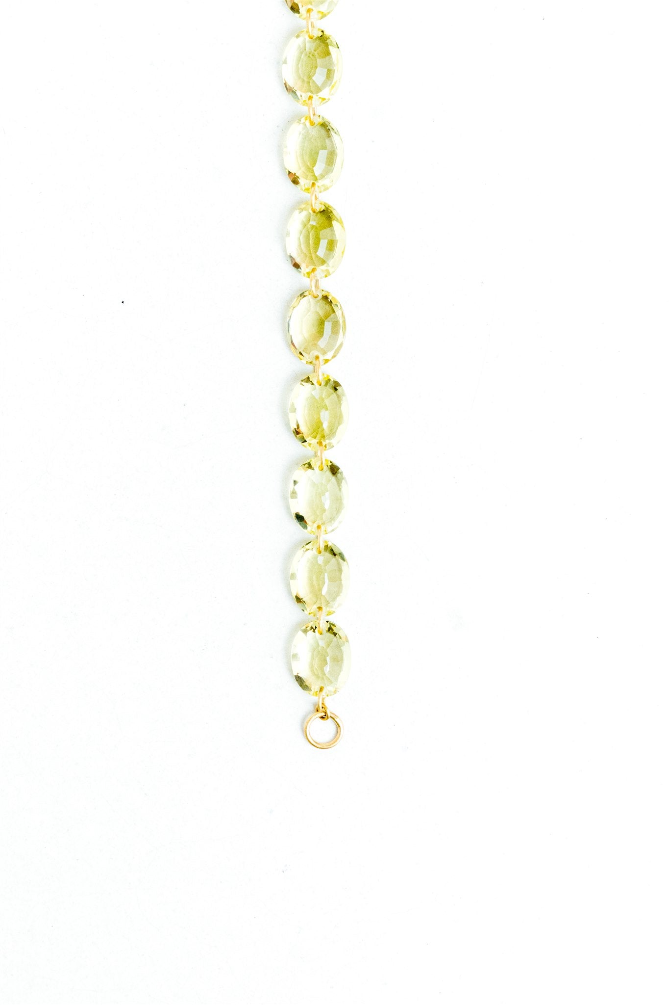 20K Yellow Gold Oval Lemon Quartz 7" Bracelet