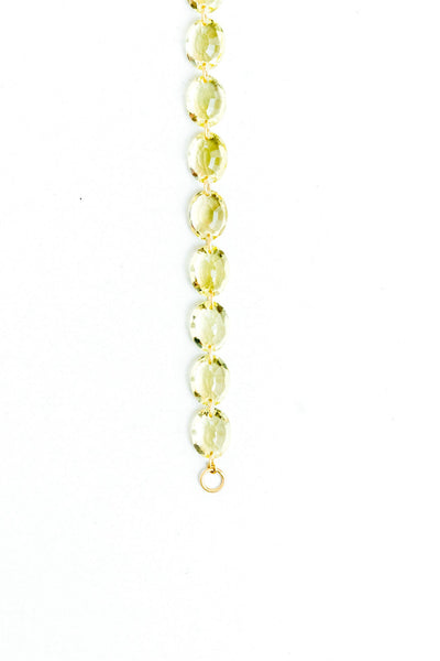 20K Yellow Gold Oval Lemon Quartz 7" Bracelet