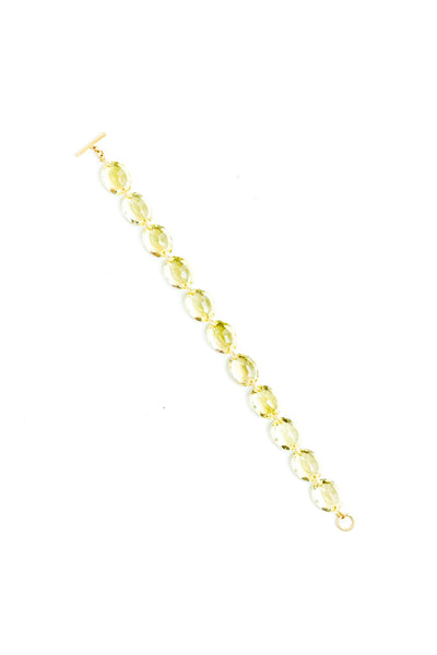 20K Yellow Gold Oval Lemon Quartz 7" Bracelet