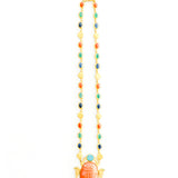 22K Yellow Gold with Sapphires, Emeralds, Coral, Gold Coins with Large Coral Scarab with Cobras