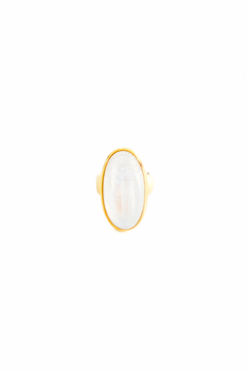 22K Yellow Gold Long Opal Ring