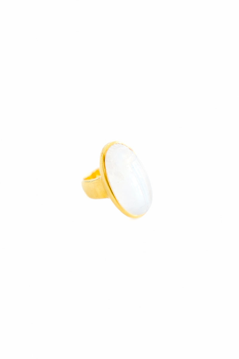 22K Yellow Gold Long Opal Ring