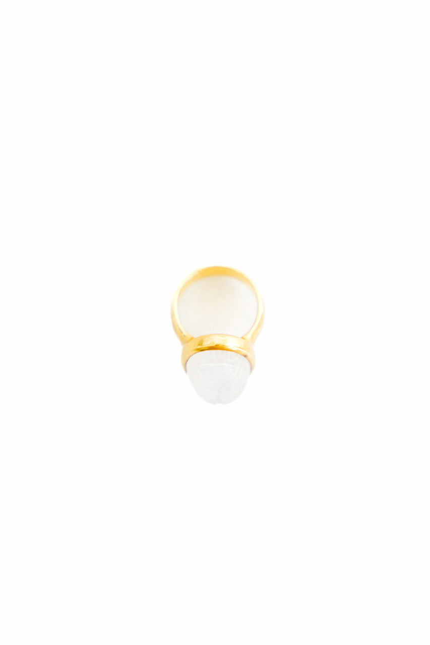 22K Yellow Gold Long Opal Ring