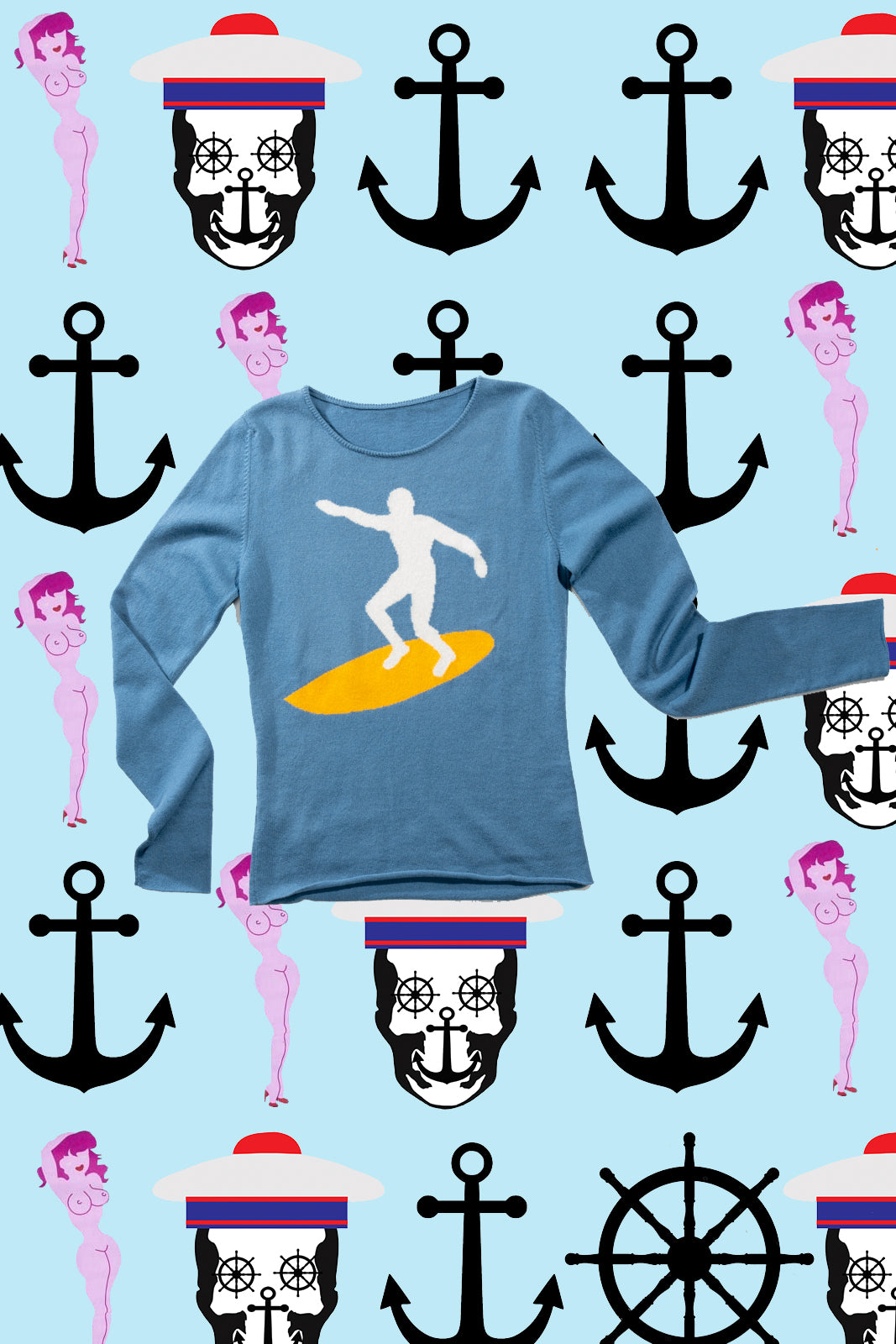 Cashmere Surfer Crewneck Sweater