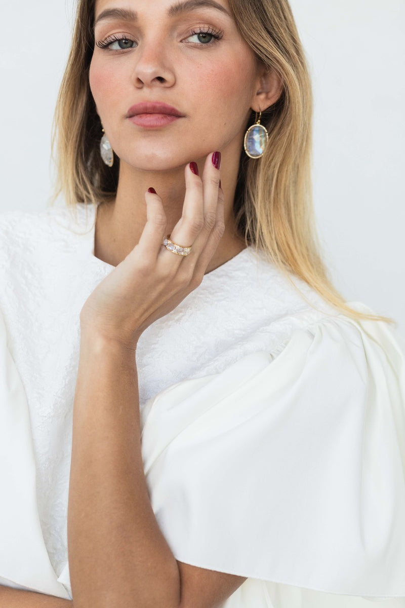 18K Rainbow Moonstone Ring
