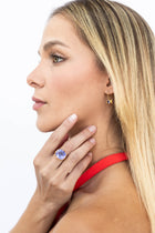 22K Yellow Gold Tanzanite Princess Ring