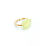 Marie-Hélène De Taillac 22K Yellow Gold Phrenite Oval Cabochon Ring