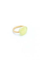 22K Yellow Gold Phrenite Oval Cabochon Ring