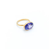 Marie-Hélène De Taillac 22K Yellow Gold Tanzanite Princess Ring
