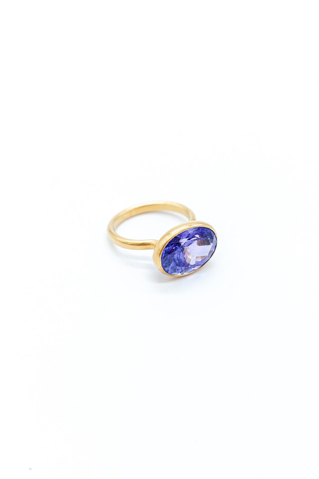 22K Yellow Gold Tanzanite Princess Ring