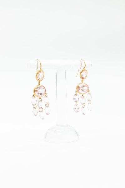 20K Yellow Gold Morganite Chandelier Earrings