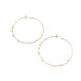 18K Rose Gold Diamond Hoop Earrings