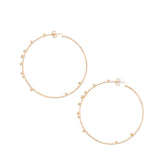 18K Rose Gold Diamond Hoop Earrings